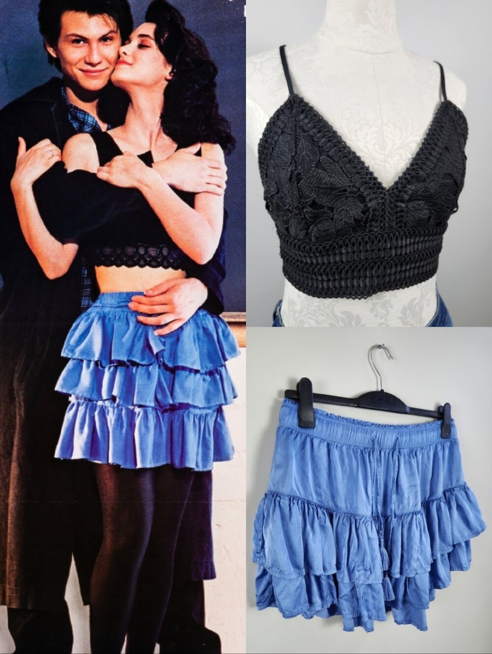 ASO Alt Veronica Sawyer Heather's Two Piece Set Top Sz M Skirt Sz L Cosplay